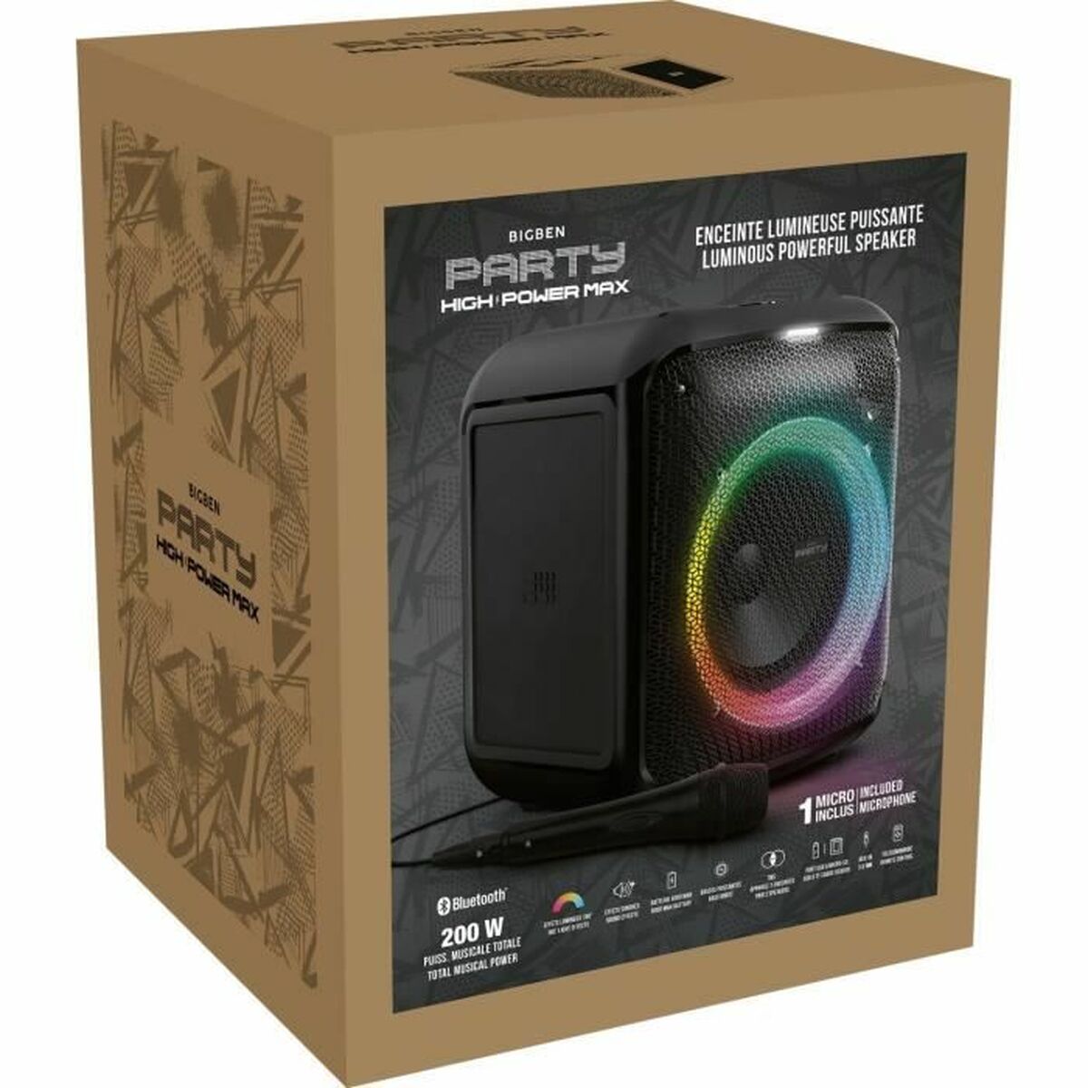 Bärbar Högtalare Bigben 200 W Svart - 2