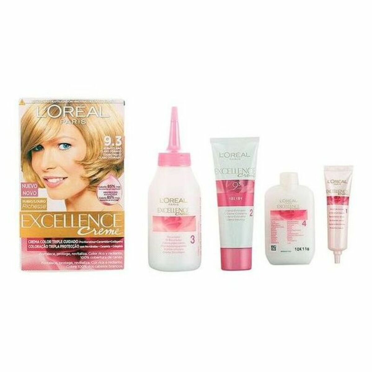 Permanent färg L'Oreal Make Up Excellence Ljust guldblont Nº 9,3-Rubio Claro Claro Dorado 192 ml