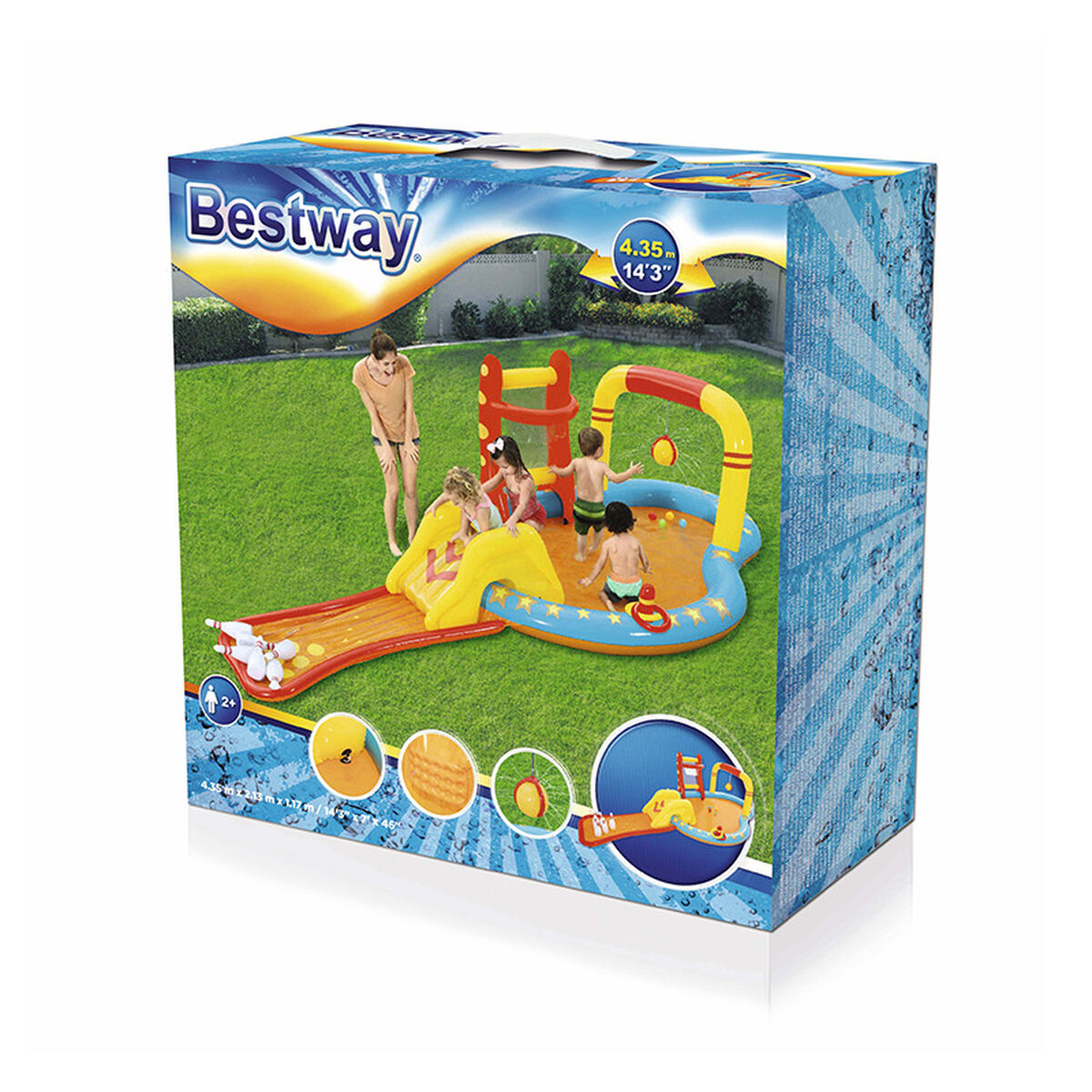 Bestway Uppblåsbart Spel Pool Bowling 435x213x117 cm +2 År Trädgård 53068 - 2