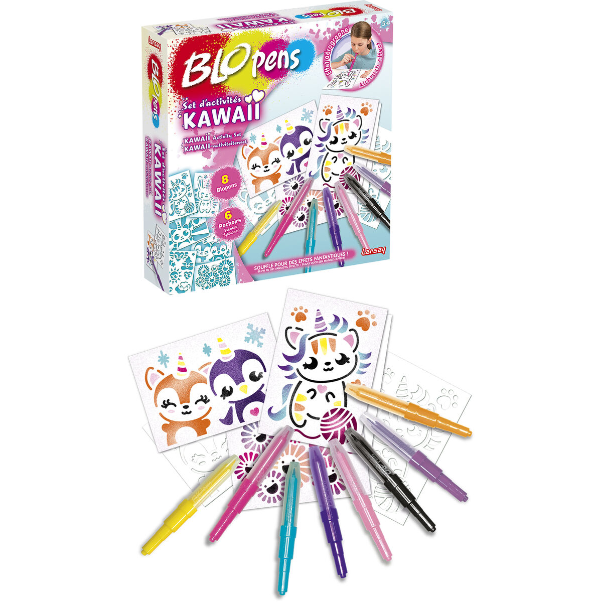 Aktivitetslåda för förgläggning Lansay BLOPENS KAWAII Multicolour - 3