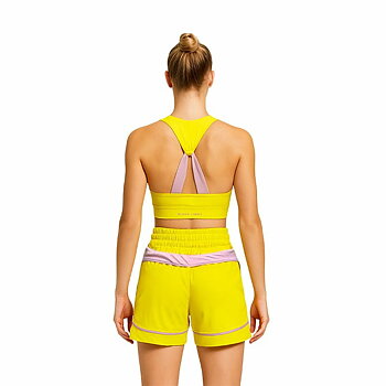 Sport-topp, Dam Black Limba Gul Fitness