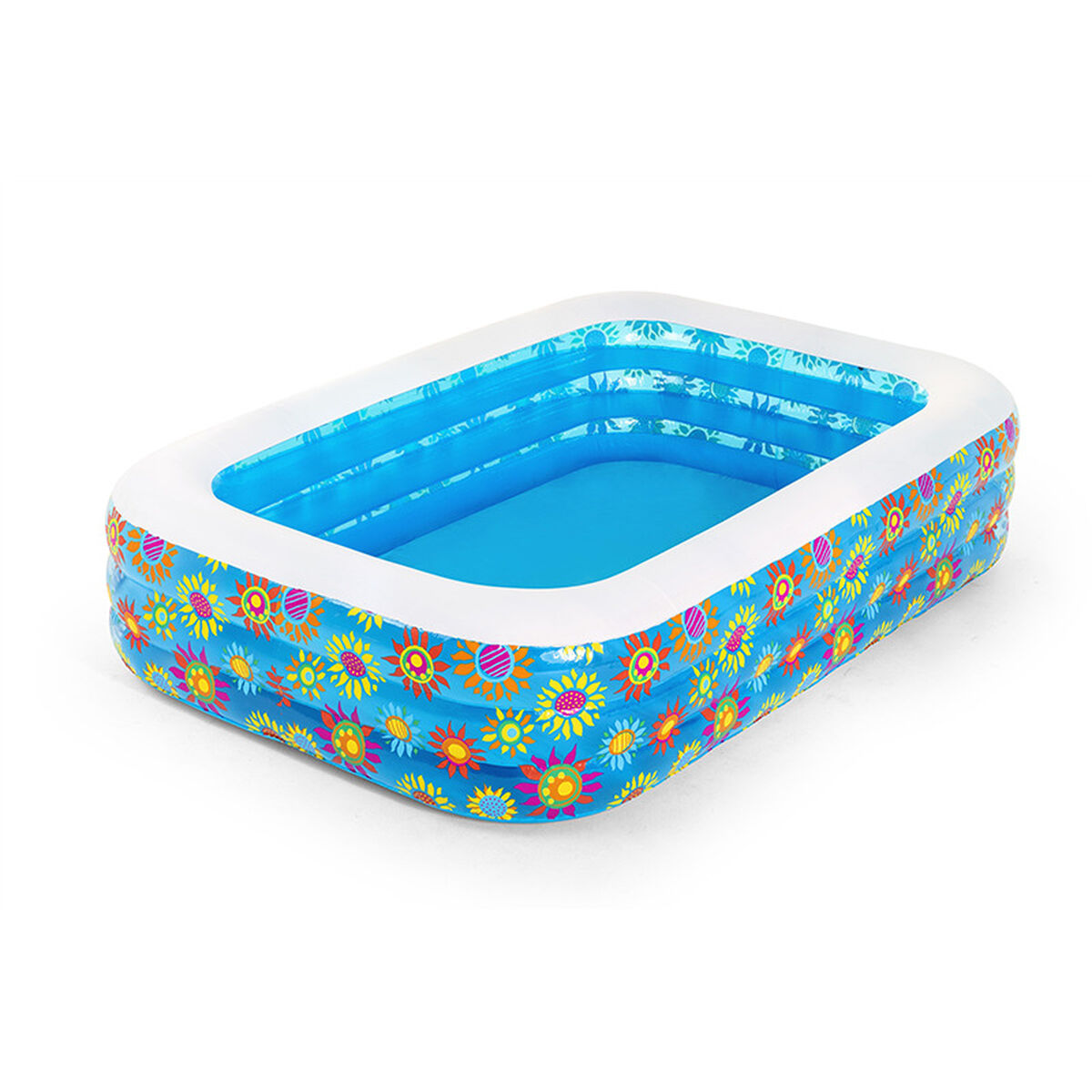 Bestway Uppblåsbar Pool 3 Kamrar Floral 229x152x56 cm +6 År Trädgård 54120