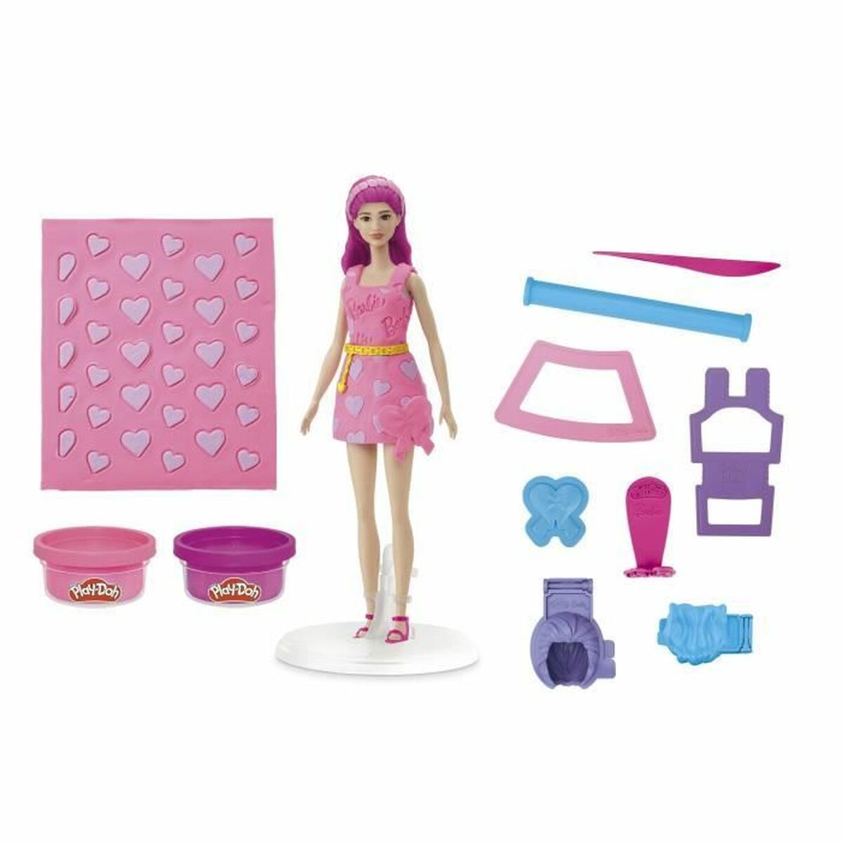 Modellera Spel Play-Doh Barbie Hearts & Hair Multicolour - 3