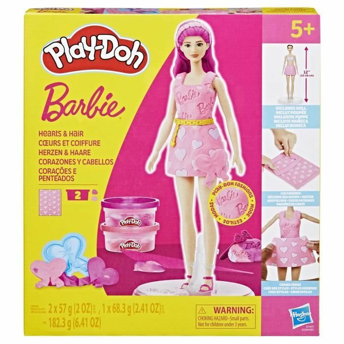 Modellera Spel Play-Doh Barbie Hearts & Hair Multicolour