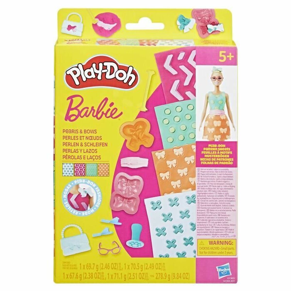 Modellera Spel Play-Doh BArbie Pearls & Bows Multicolour