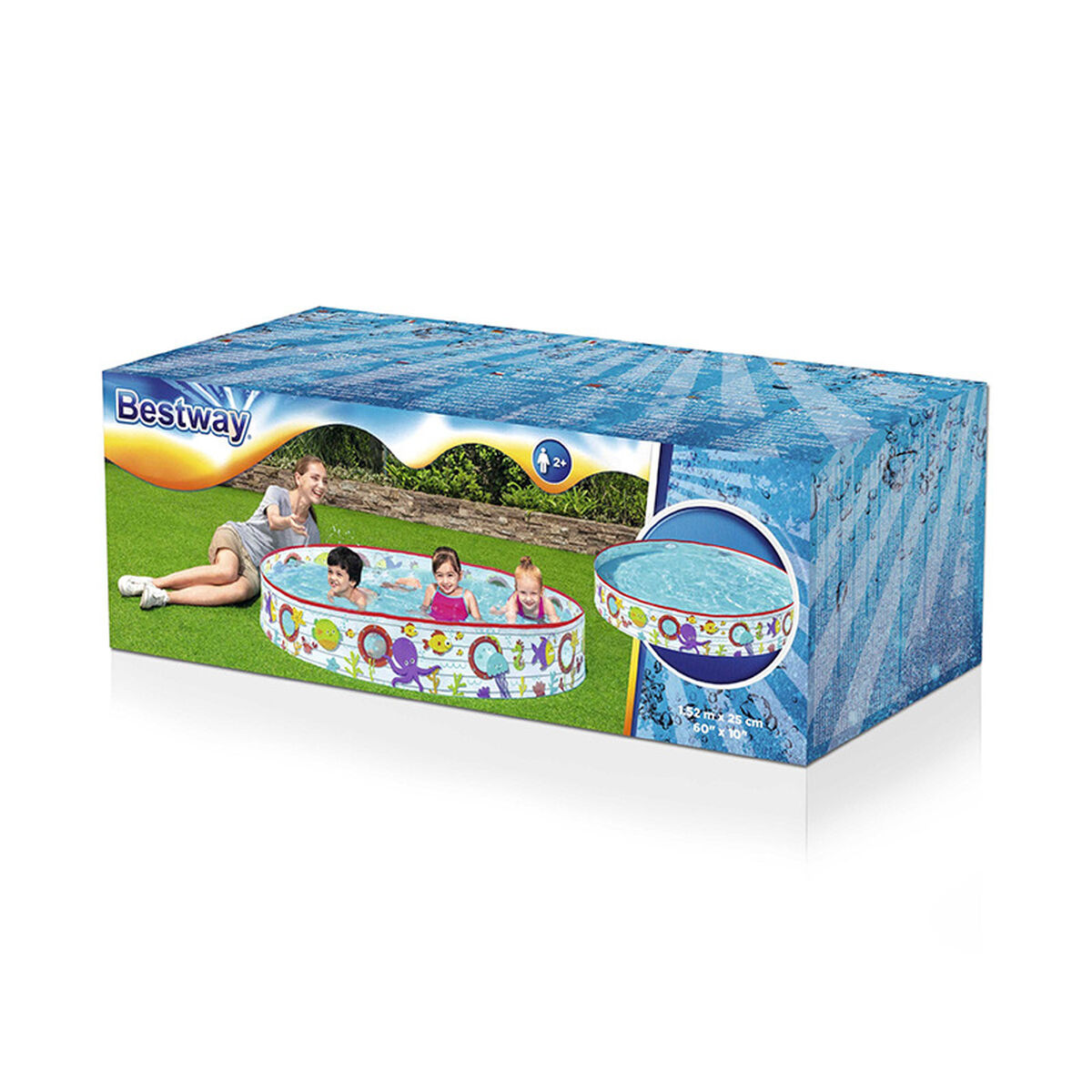 Bestway Rigid Barnpool PVC Fiskar 152x25 cm +2 år Trädgård 55029 - 2