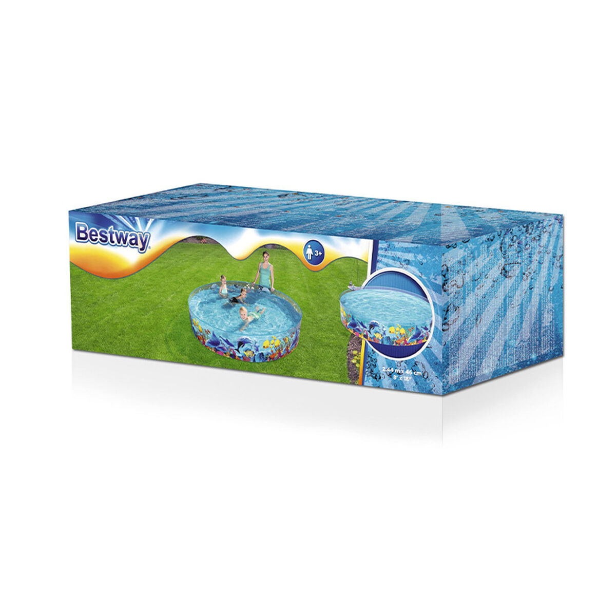 Bestway Barn Hård PVC Pool Marina 244x46 cm +3 År Trädgård 55031 - 2