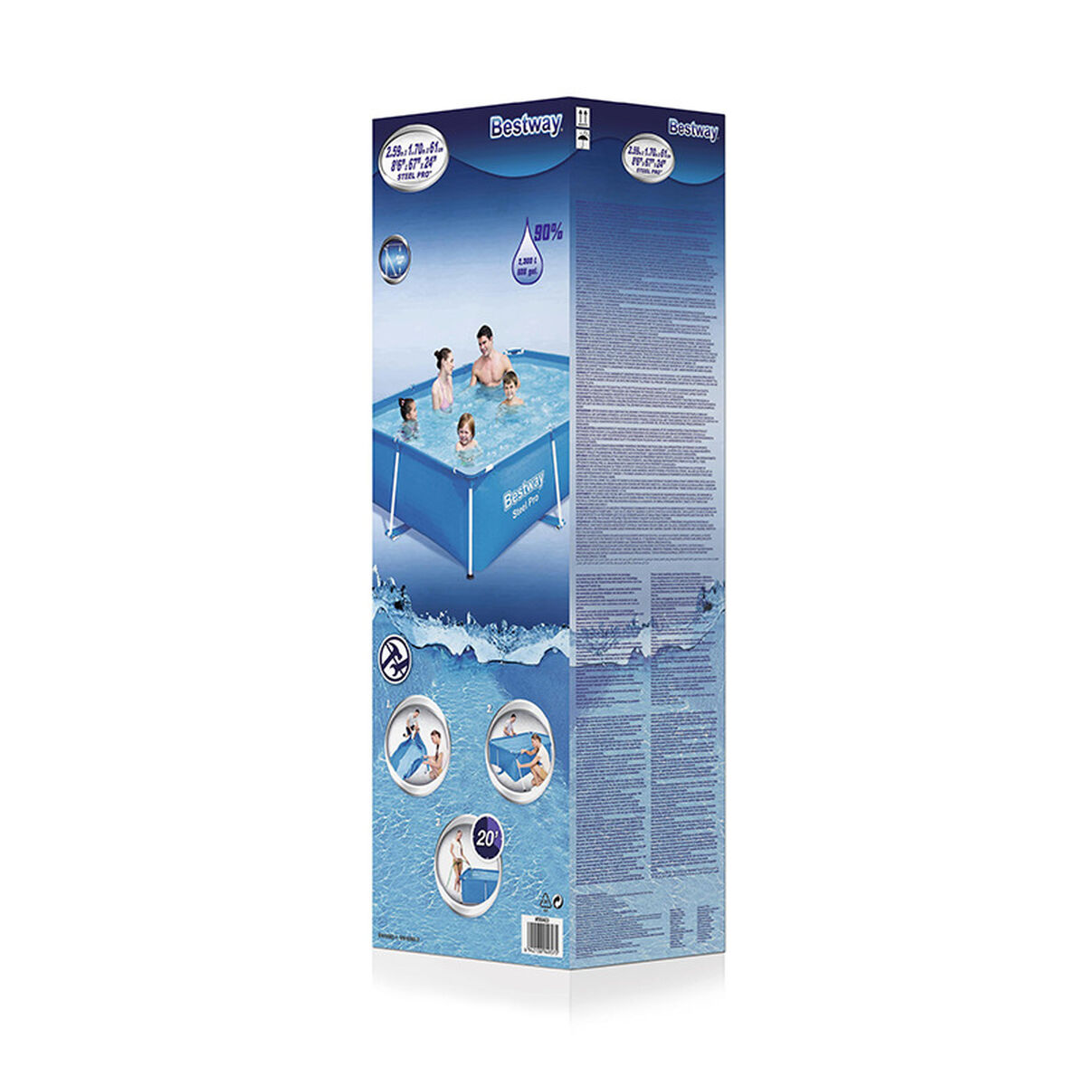 Bestway Hård Pool Vuxen 259x170x61 cm Trädgård 56403 - 2