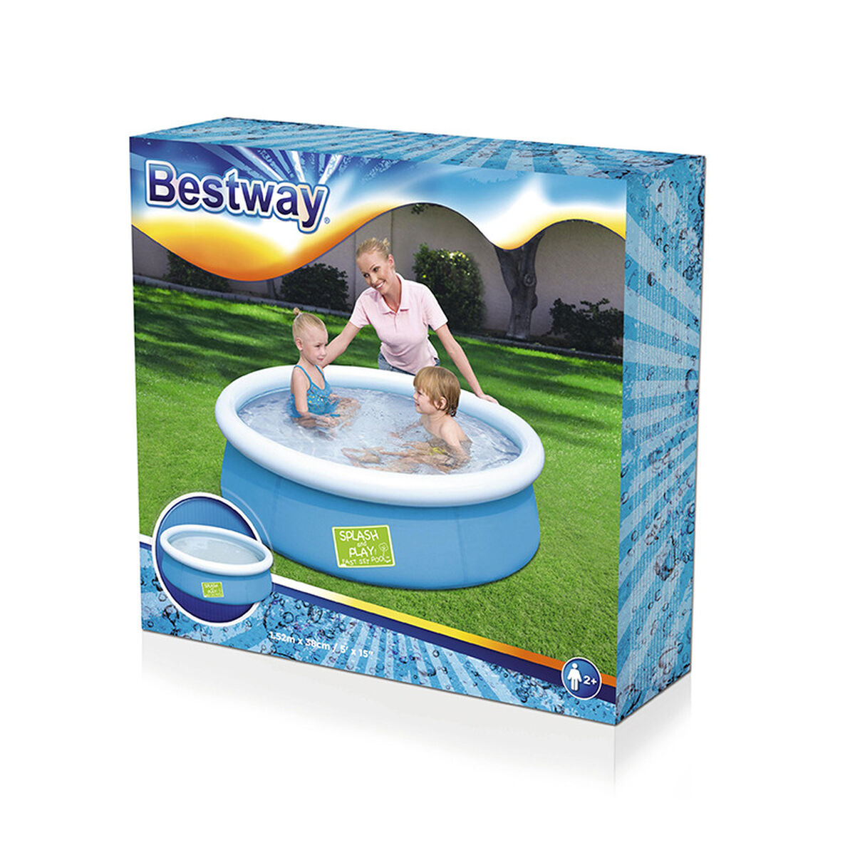 Bestway Uppblåsbar Barnpool Ring 152x38 cm +2 År Trädgård 57241 - 2