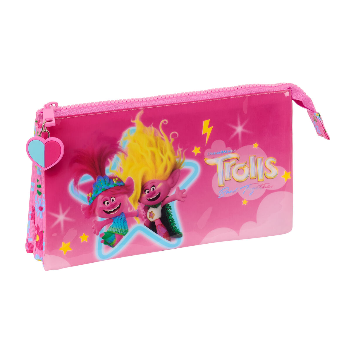 Tredubbel Carry-all Trolls Rosa 22 x 12 x 3 cm