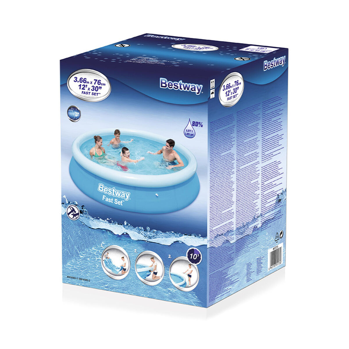 Bestway Uppvärmd Pool Vuxna 366x76 cm Trädgård 57273 - 2