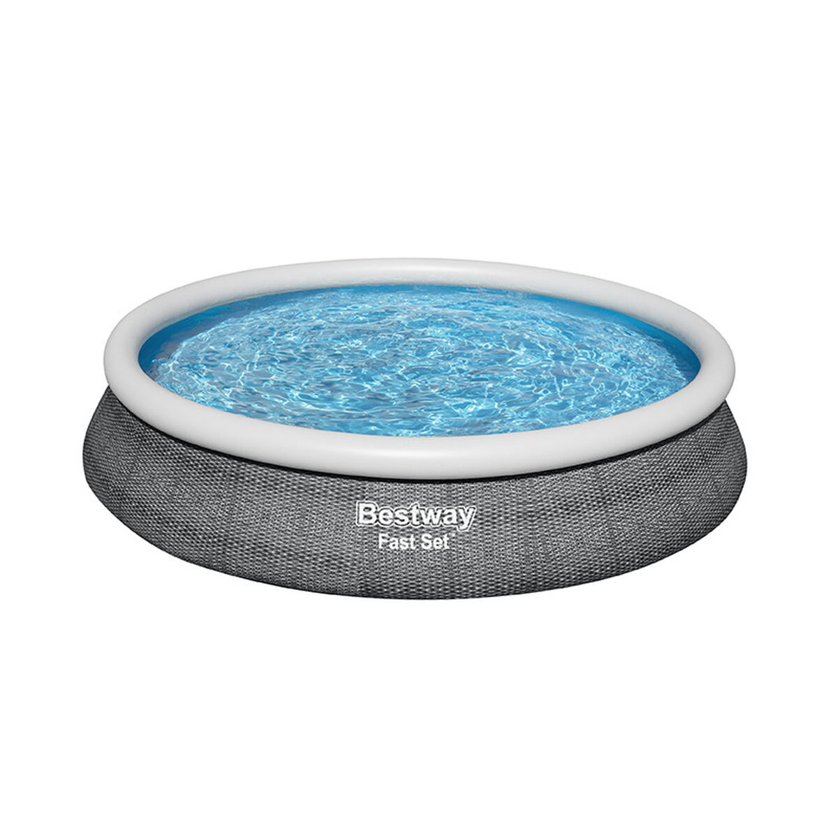 Bestway Uppblåsbar pool för vuxna Rattanring med renare 475x84 cm Trädgård 57313