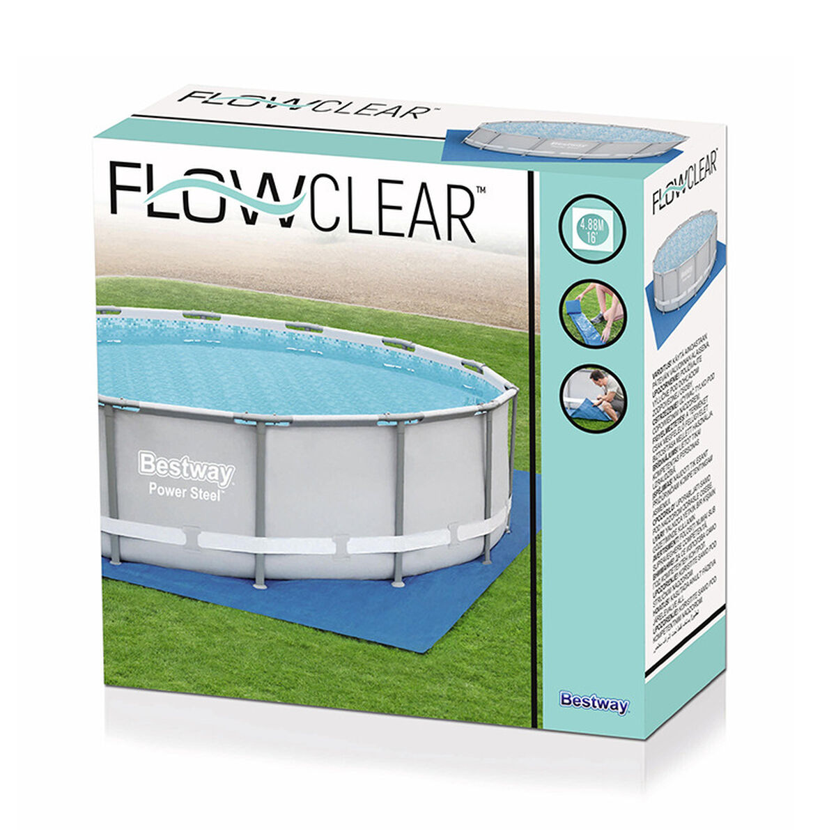 Bestway Poolbotten Skydd 488x488 cm Trädgård 58003 - 2