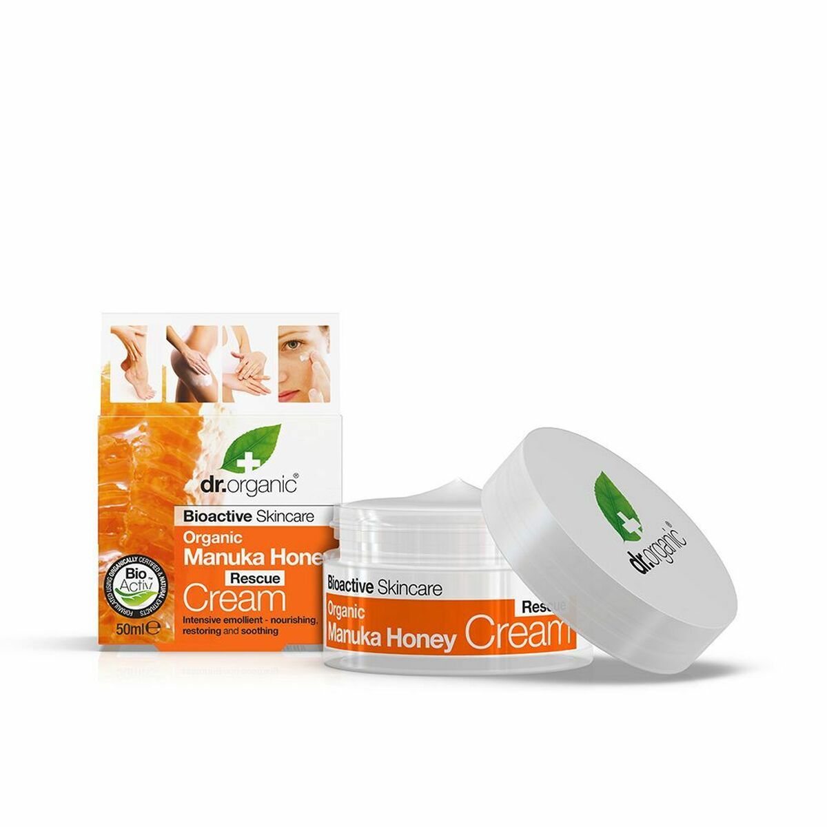 Förnyande kräm Dr.Organic Miel De Manuka 50 ml rengörare