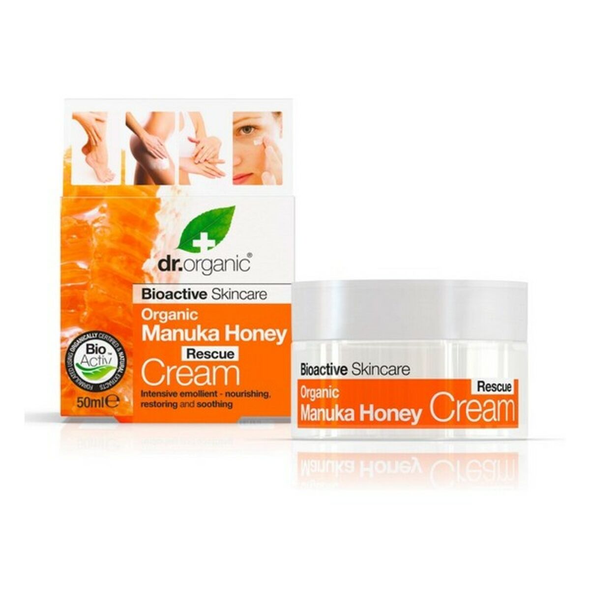 Förnyande kräm Dr.Organic Miel De Manuka 50 ml rengörare - 2