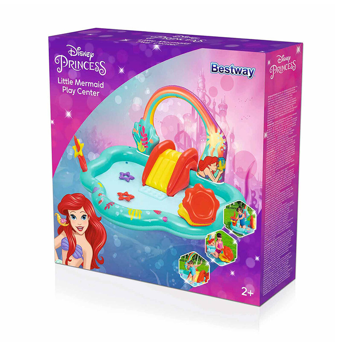 Bestway Uppblåsbar Pool Leksakspark Disney Sjöjungfrun 221x193x117cm +2 År Trädgård 91097 - 2