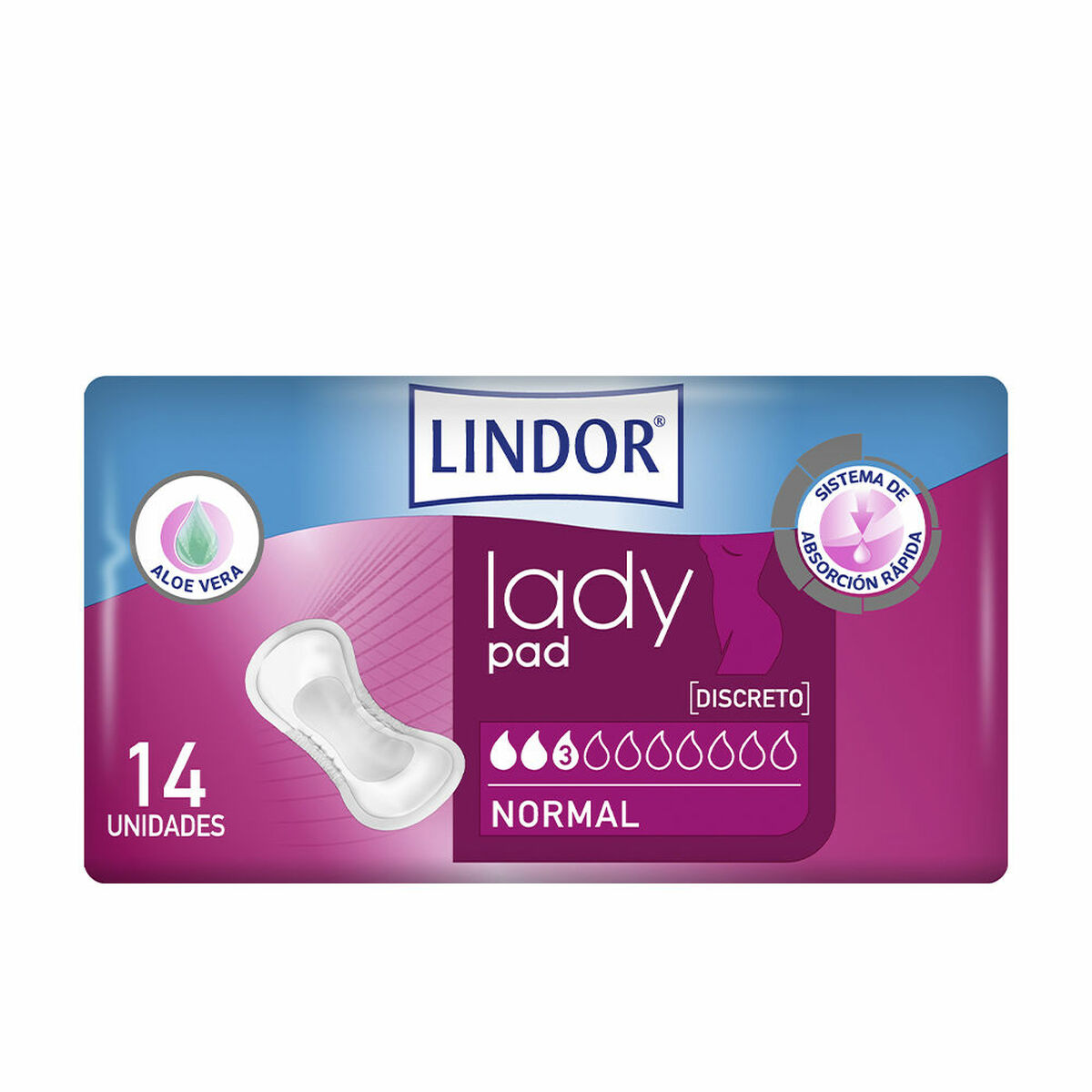 Normala dambindor utan vingar Lindor Lady Pad 14 antal