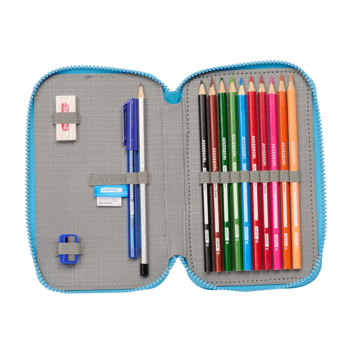 Dubbelt pennfodral Algo de Jaime Vit 12.5 x 19.5 x 4 cm (28 Delar) - 3