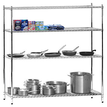 Hylla med kromat galler, 1525x455 mm