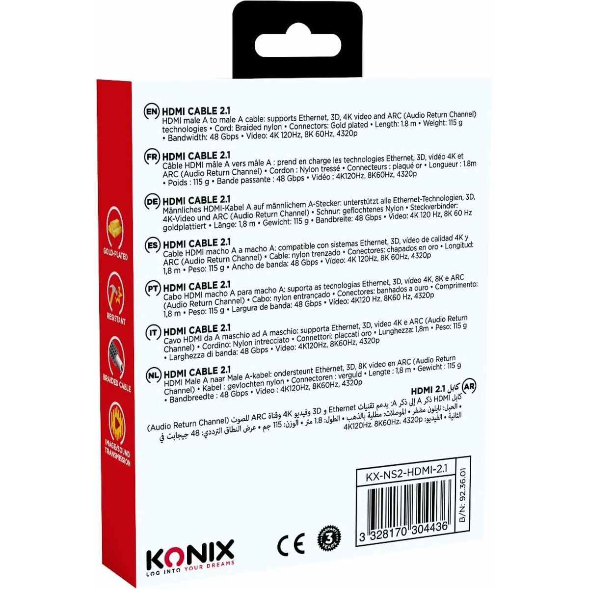 Kabel HDMI KONIX - 3