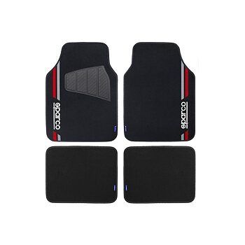 Set med bilgolvmattor Sparco SPCF508RD Röd