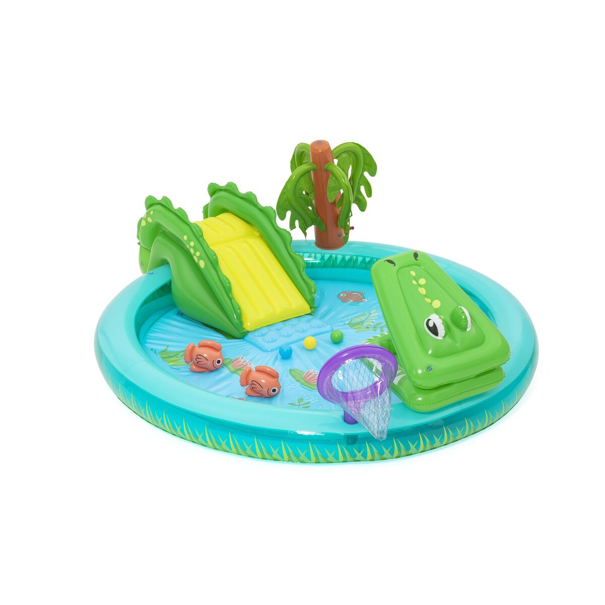 Uppblåsbar plaskpool för barn Bestway Crocodile Cove 224 x 181 x 72 cm - 2