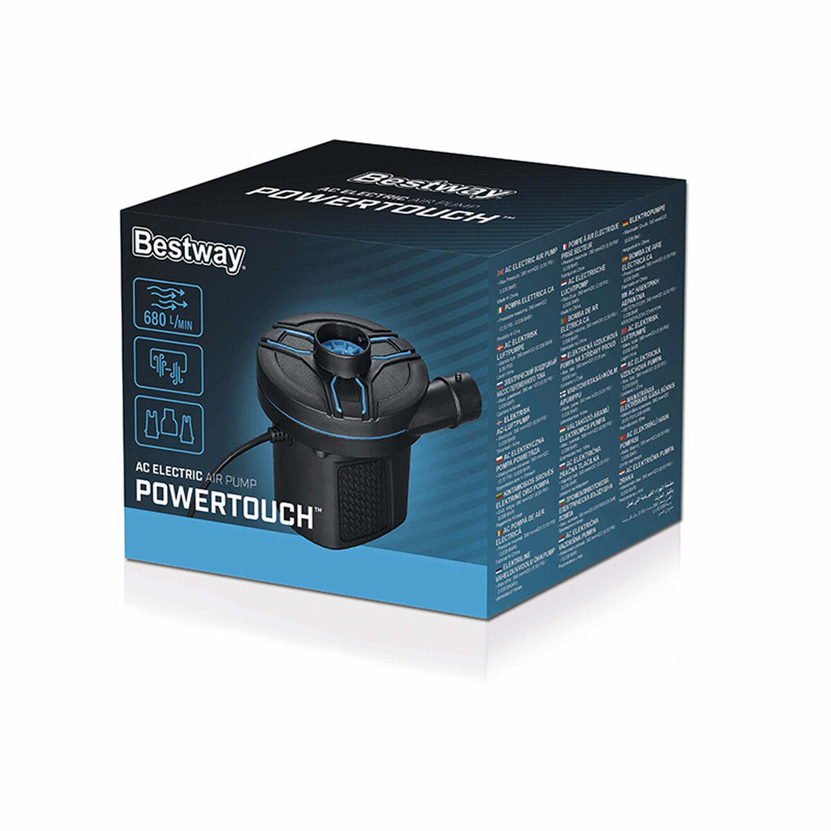 Bestway Elektrisk Pump Kontakt 11,3x10,1x11 cm 680 Liter/Minut Uppblåsbar och Camping 62252 - 2