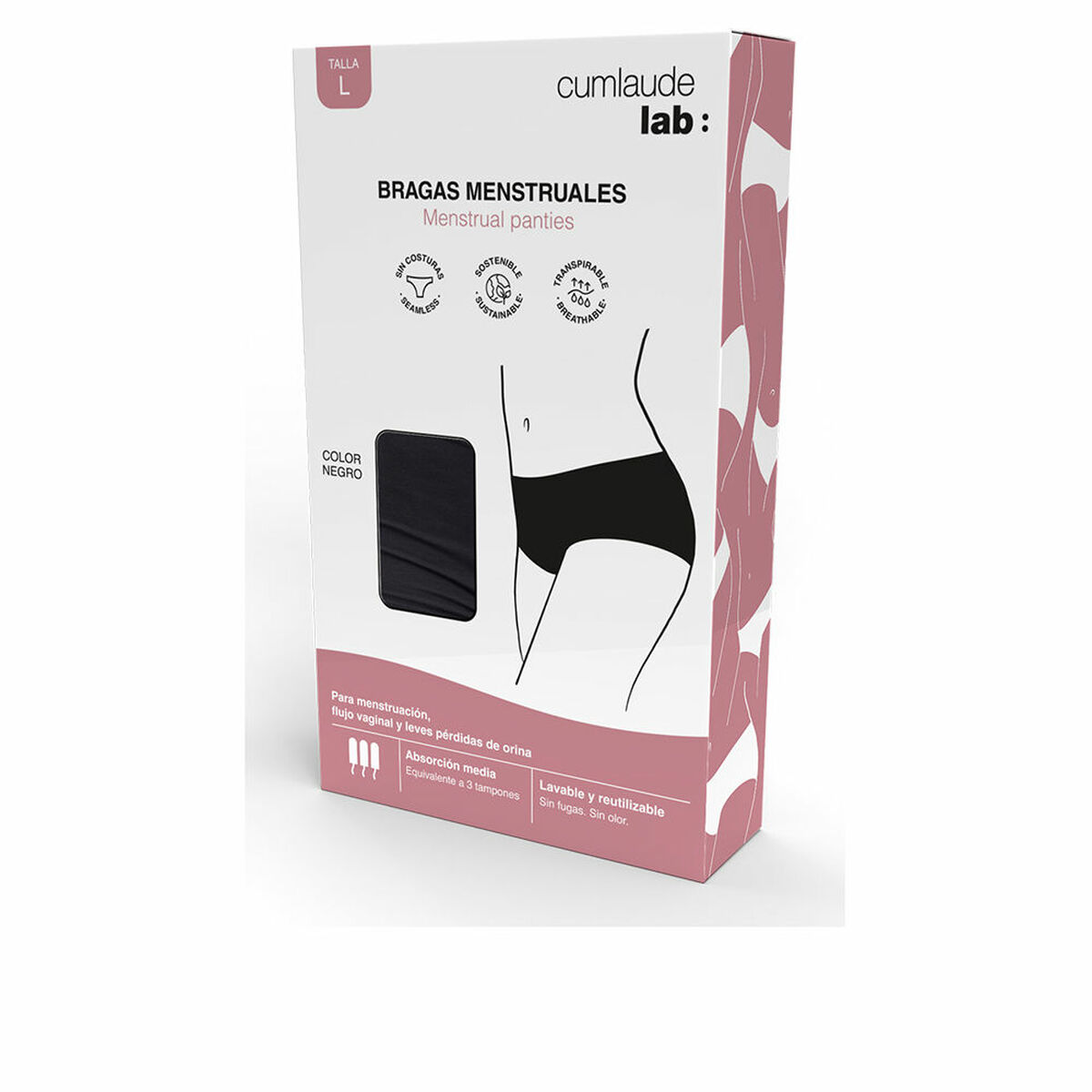 Återfuktande olja Cumlaude Lab CUMLAUDE LAB BRAGAS MENSTRUALES Svart L 1 antal ()