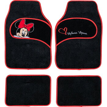 Set med bilgolvmattor Minnie Mouse CZ10339 Svart/Röd