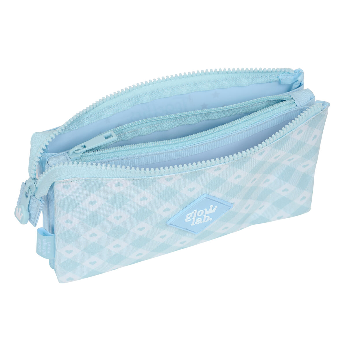 Tredubbel Carry-all Glow Lab Cisnes Ljusblå 22 x 12 x 3 cm - 3