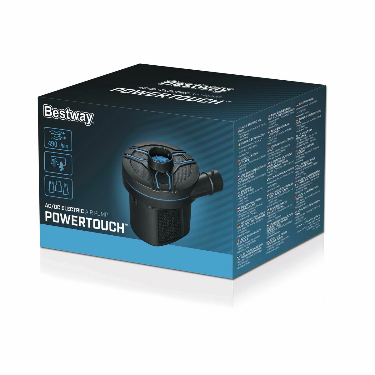 Bestway Elektrisk Pump 11,3x10,1x10,7 cm 490 L/min Uppblåsbar och Camping 62255 - 2