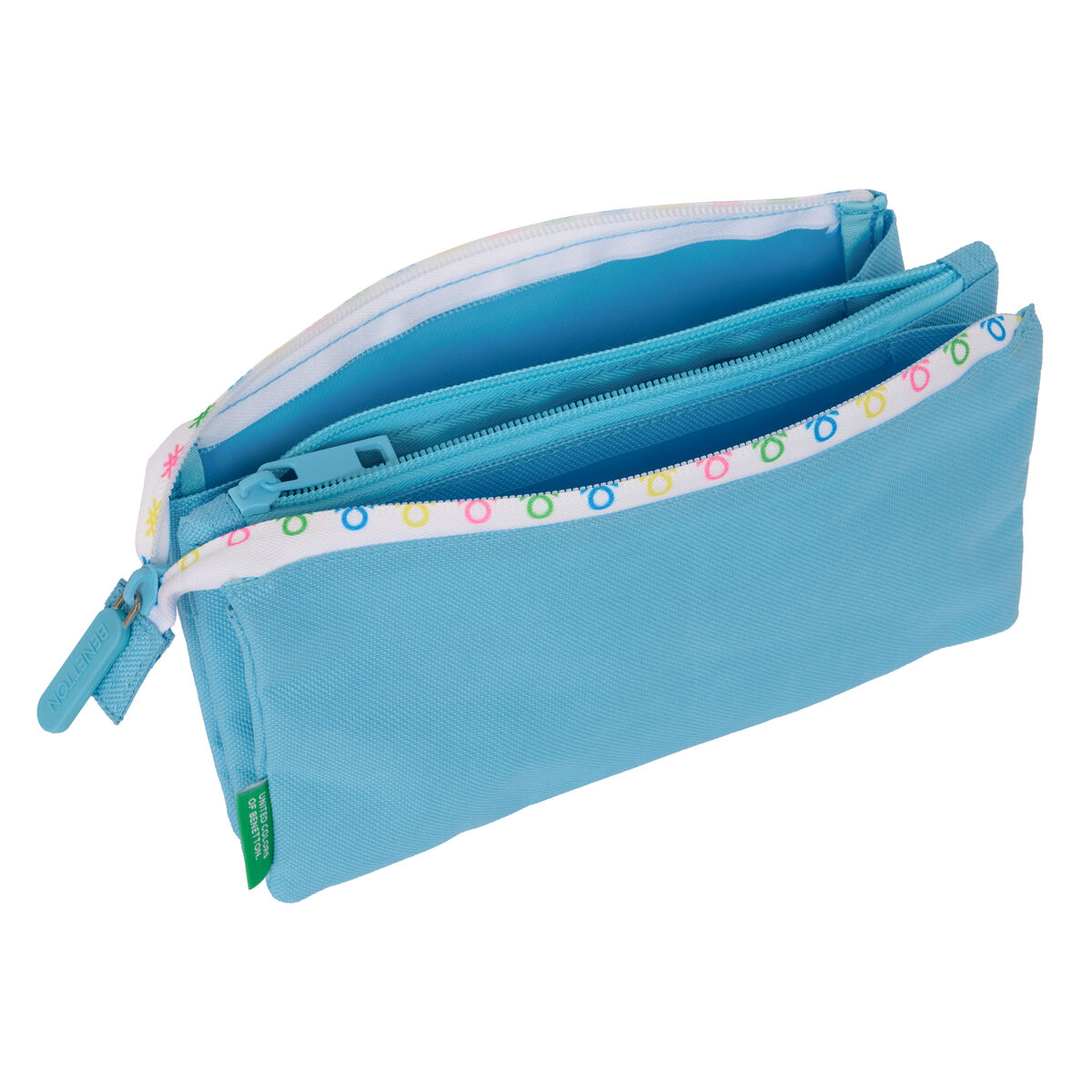 Tredubbel Carry-all Benetton Spring Himmelsblå 22 x 12 x 3 cm - 2