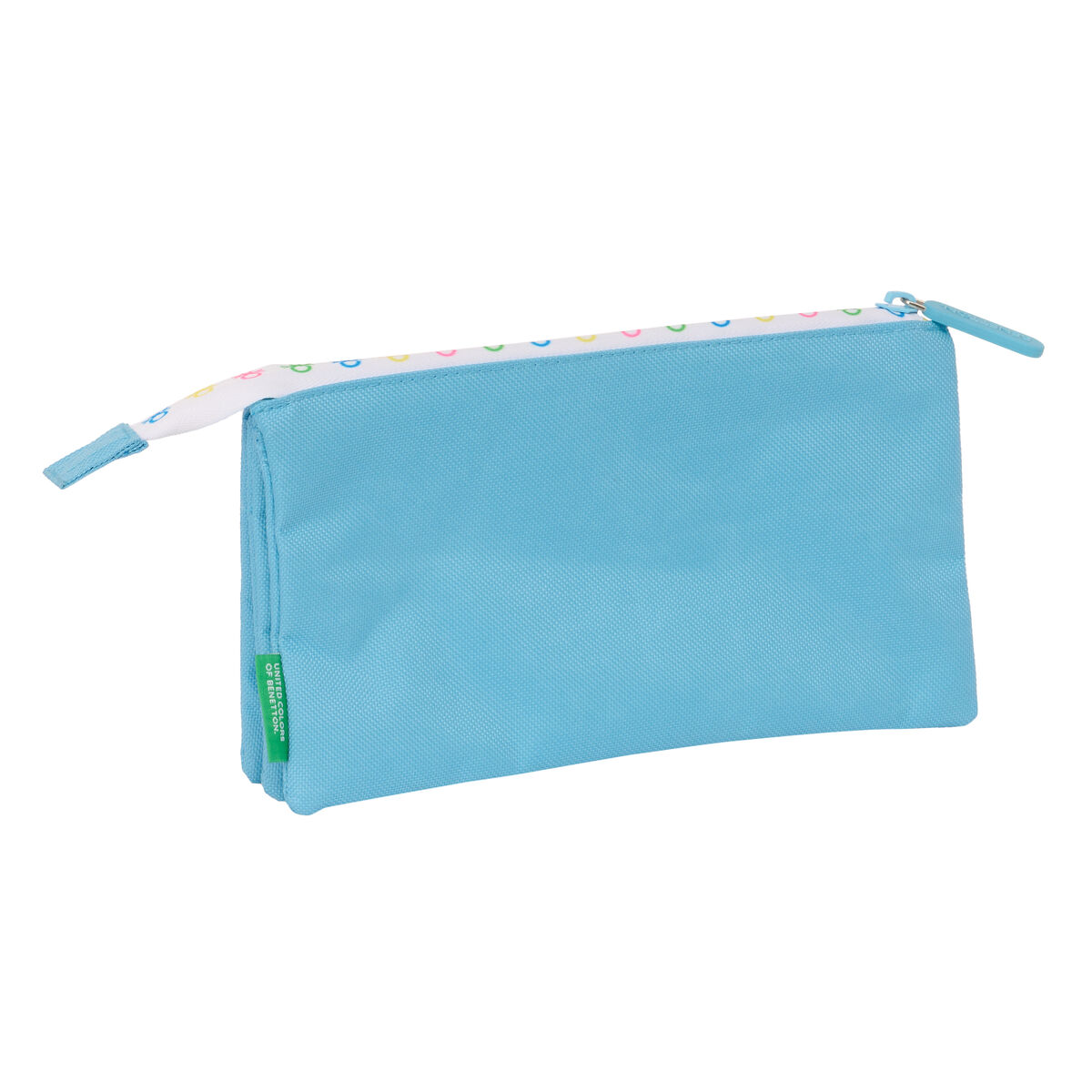 Tredubbel Carry-all Benetton Spring Himmelsblå 22 x 12 x 3 cm - 3
