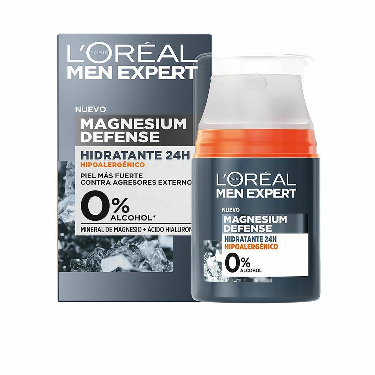 Fuktgivande ansiktskräm L'Oreal Make Up Men Expert Magnesium Defense 50 ml 24 timmar