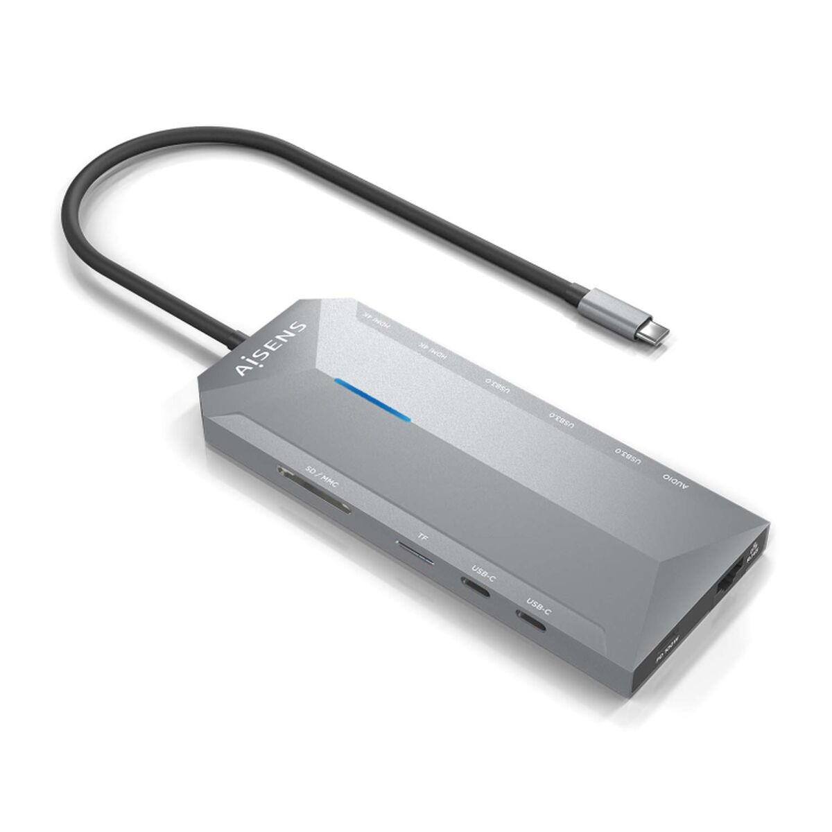USB-HUB Aisens ASUC-12P005-GR Grå 100 W