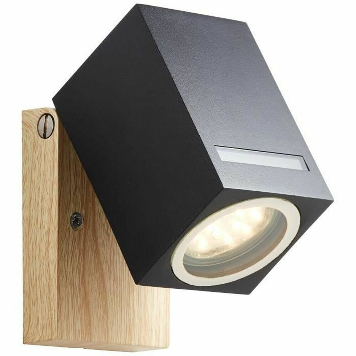 Vägglykta Brilliant Galeni Svart Naturell Metall Glas 20 W GU10