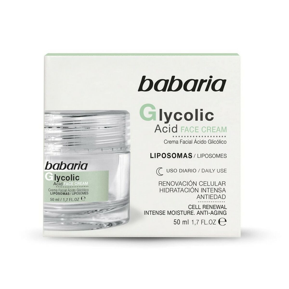 Förnyande kräm Babaria Glycolic Acid 50 ml Glykolsyra