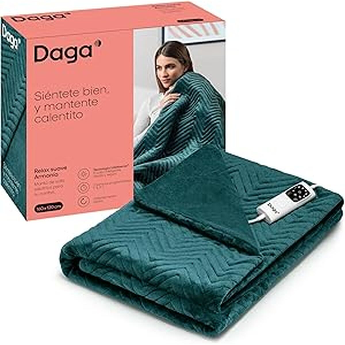 Elektrisk filt Daga RELAX 160 x 120 cm Grön 100 % polyester