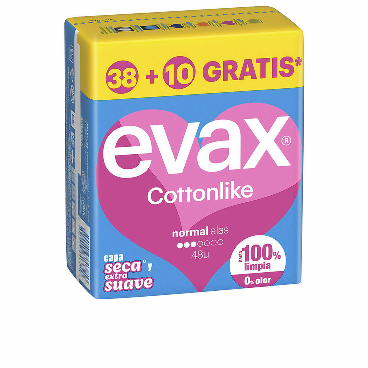 Normala dambindor med vingar Evax COTTONLIKE 48 antal