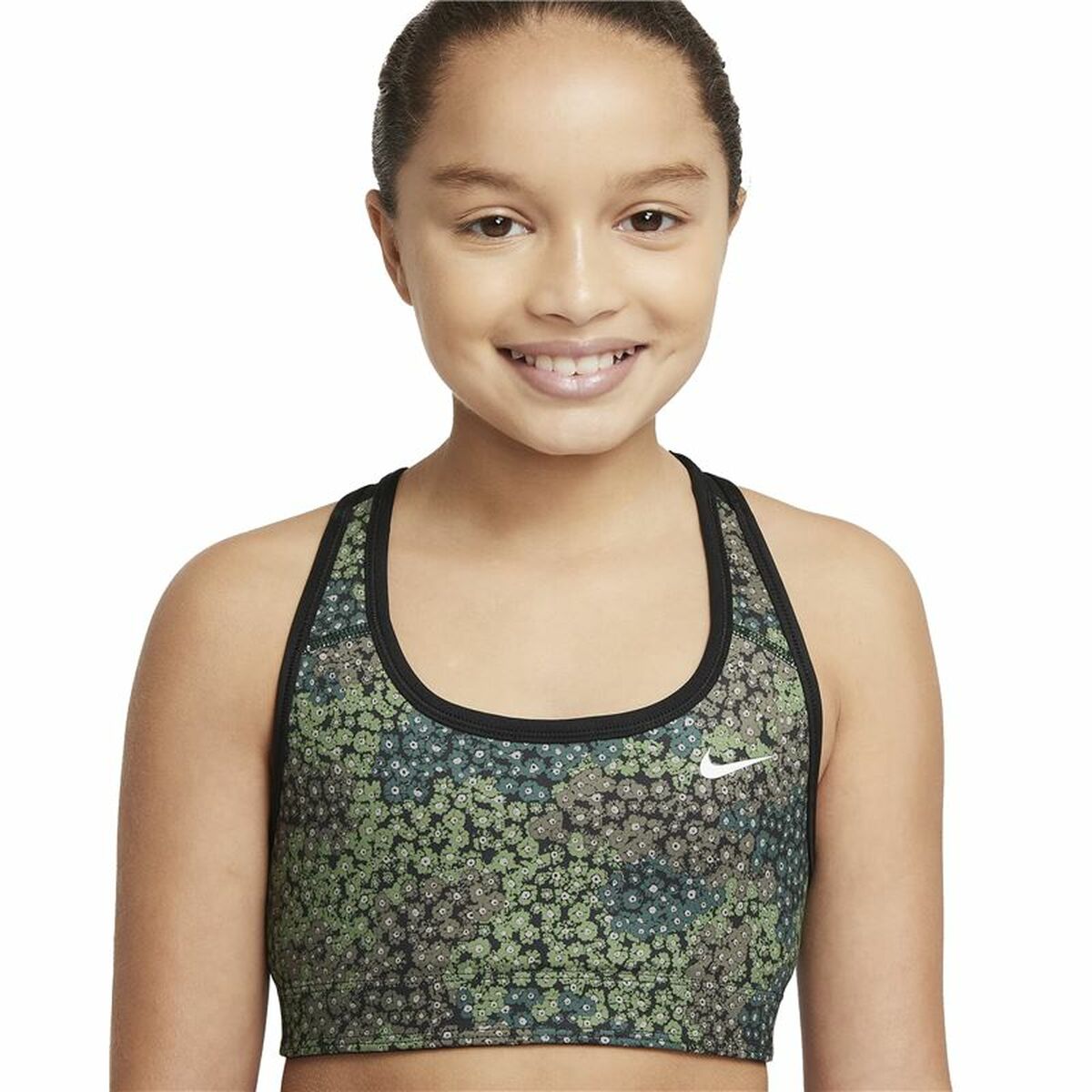 Sport-BH Nike Dri-FIT Swoosh Svart/Grön Barn