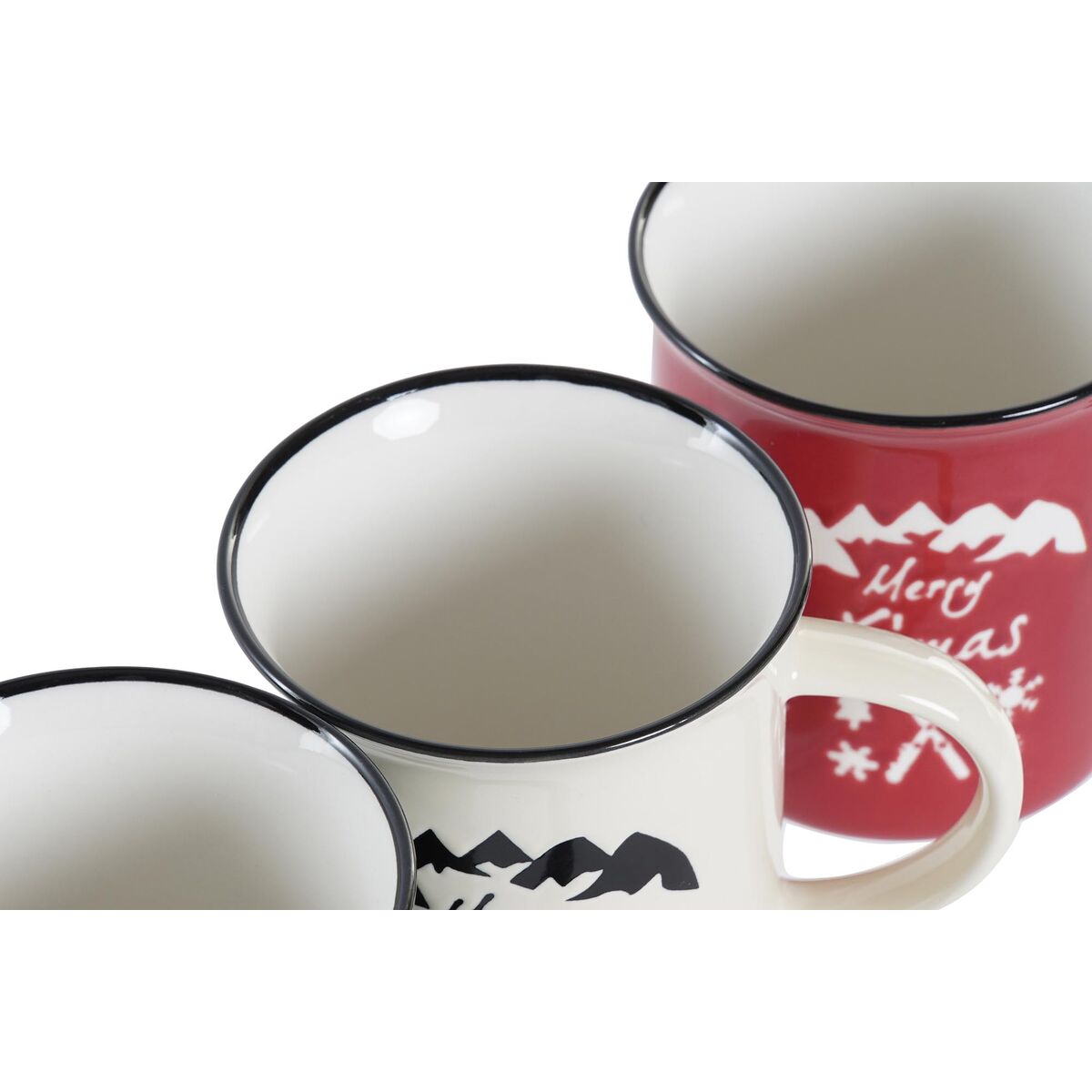 Mugg DKD Home Decor Porslin Stengods (330 ml) (3 antal) - 3