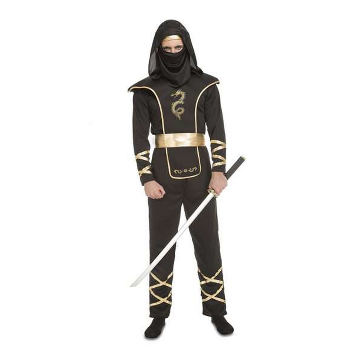 Maskeraddräkt vuxna My Other Me Svart Ninja One size (4 Delar)