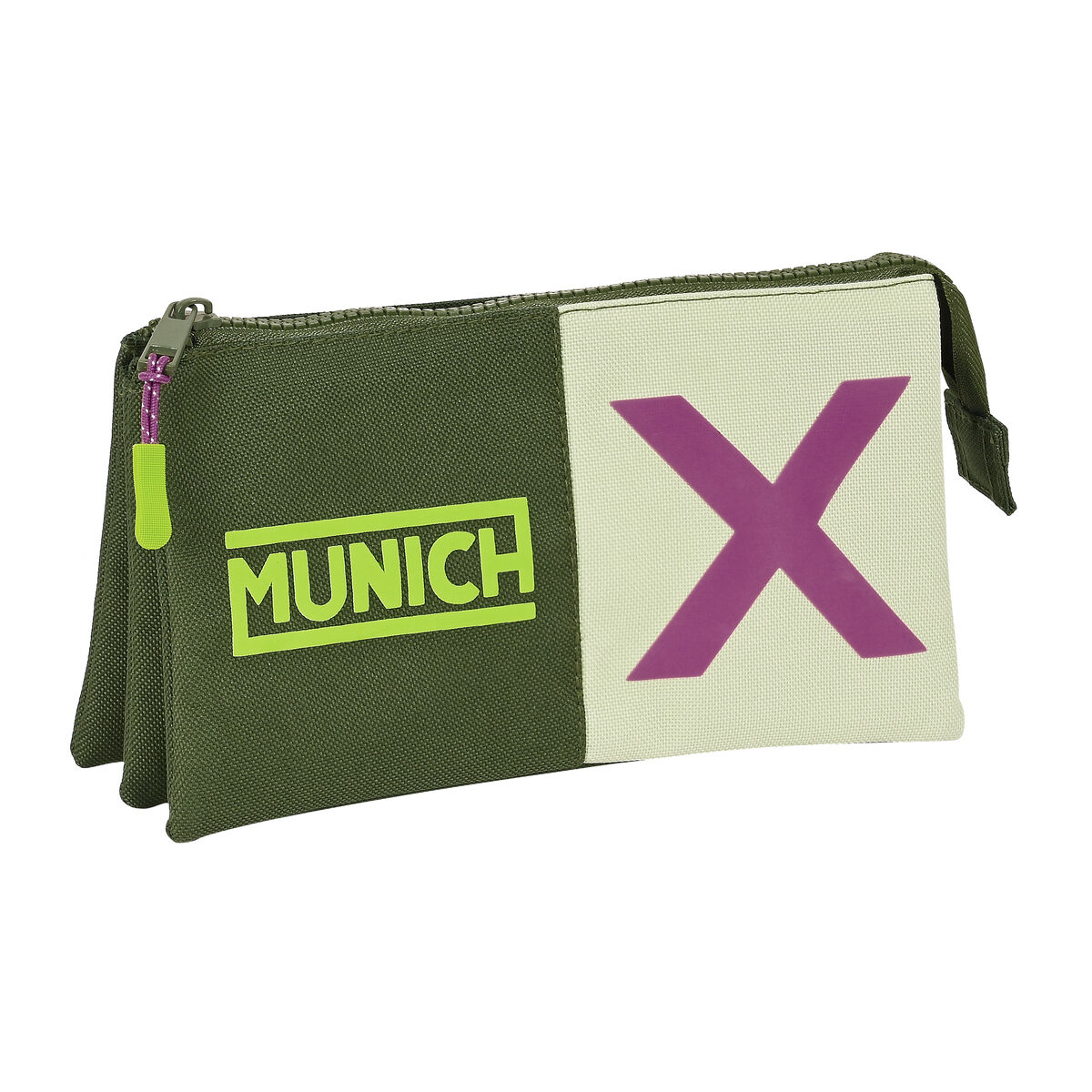 Tredubbel Carry-all Munich Bright khaki Grön 22 x 12 x 3 cm