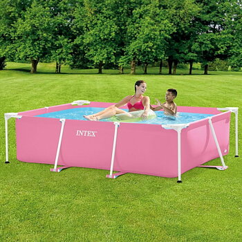 flyttbar pool Intex 220 x 150 x 60 cm Rosa 1662 L