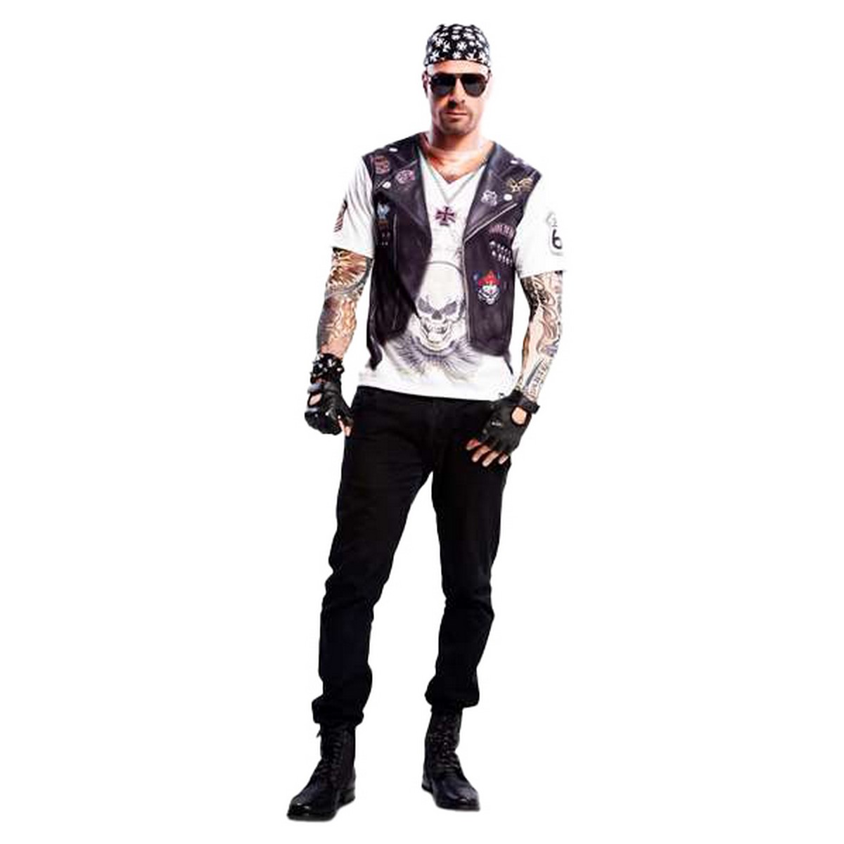 Maskeraddräkt vuxna My Other Me Hell Boy Motorcykelknutte