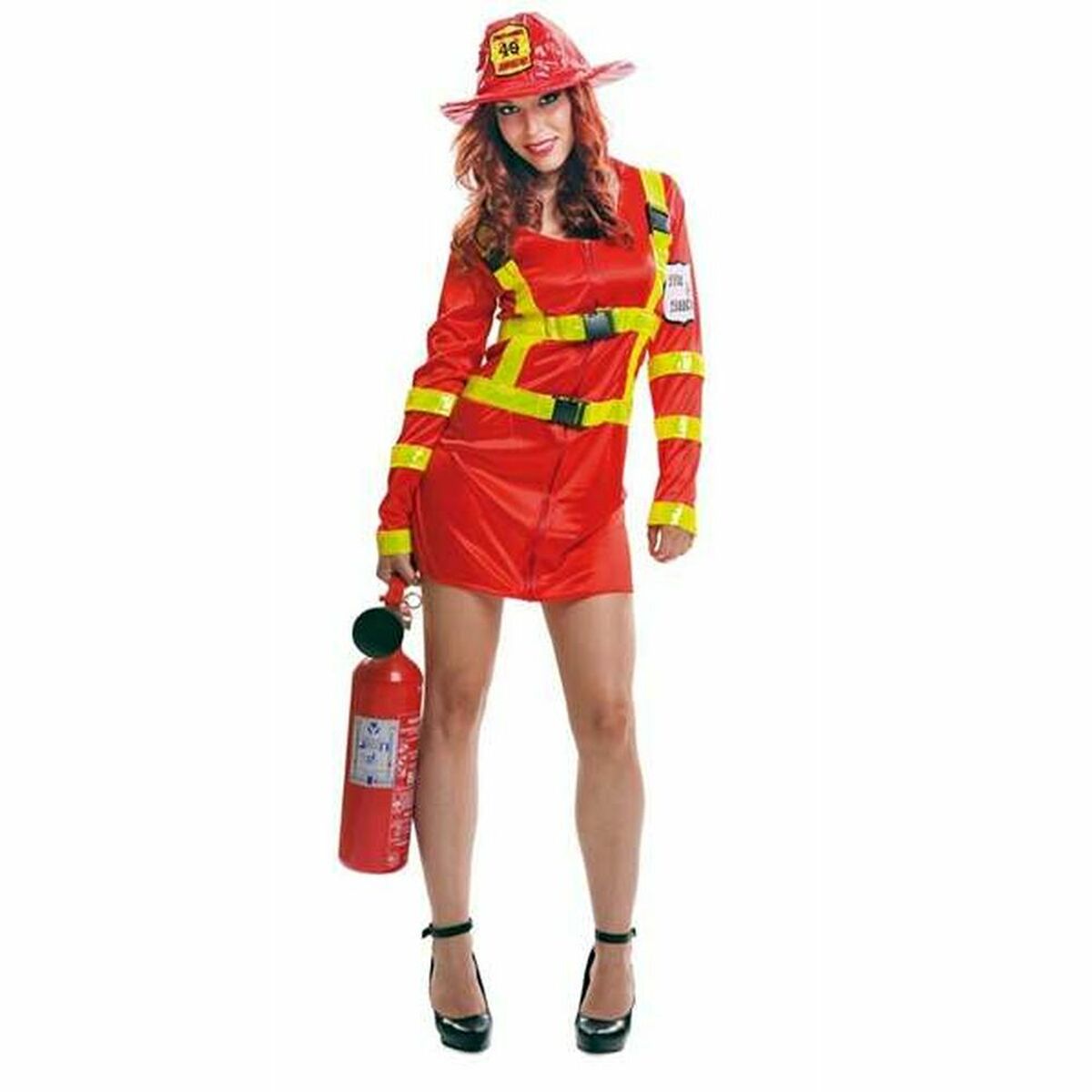 Maskeraddräkt vuxna My Other Me Sexig kvinnlig brandman Röd M/L (2 Delar) - 3
