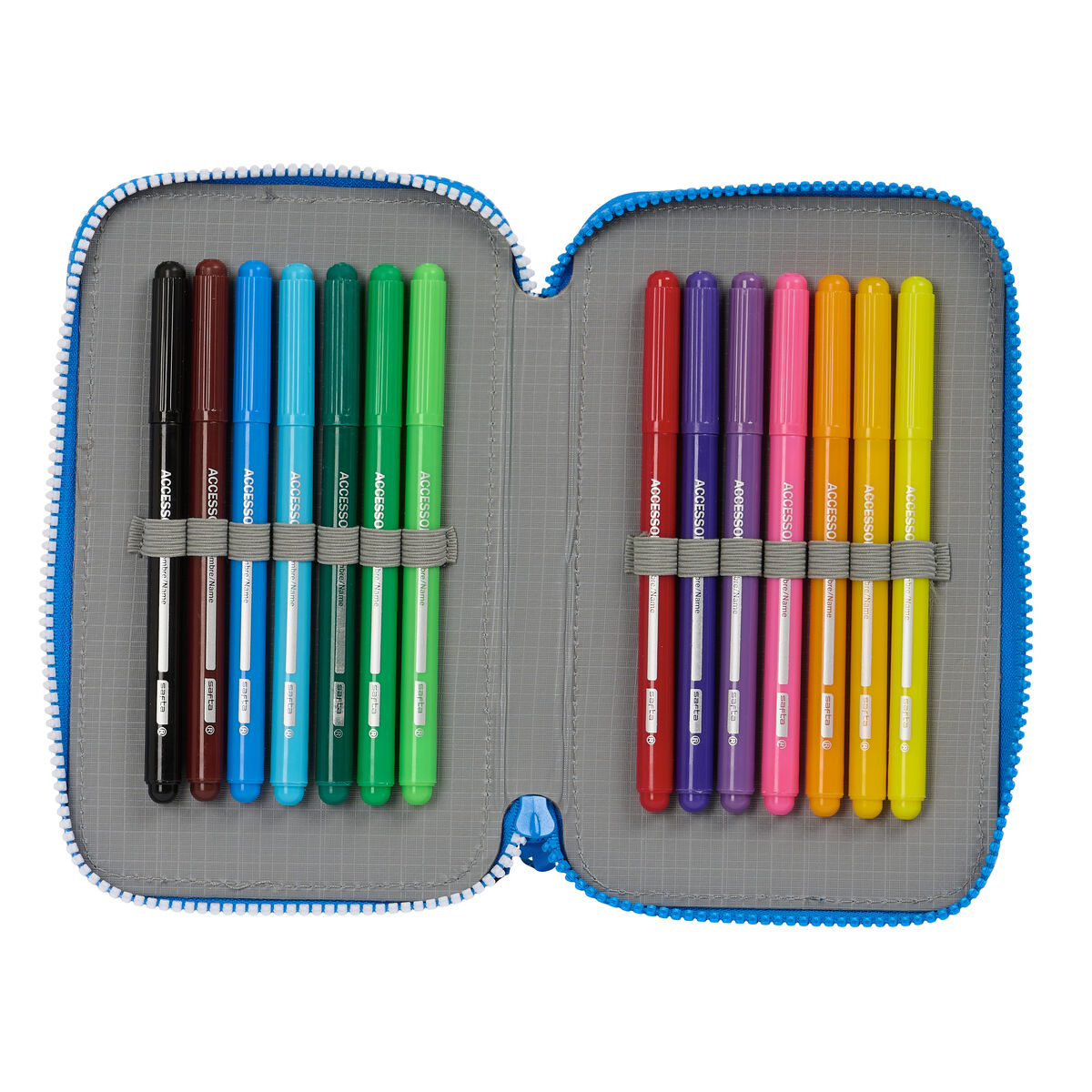 Dubbelt pennfodral R. C. Deportivo de La Coruña Blå 12.5 x 19.5 x 4 cm (28 Delar) - 3