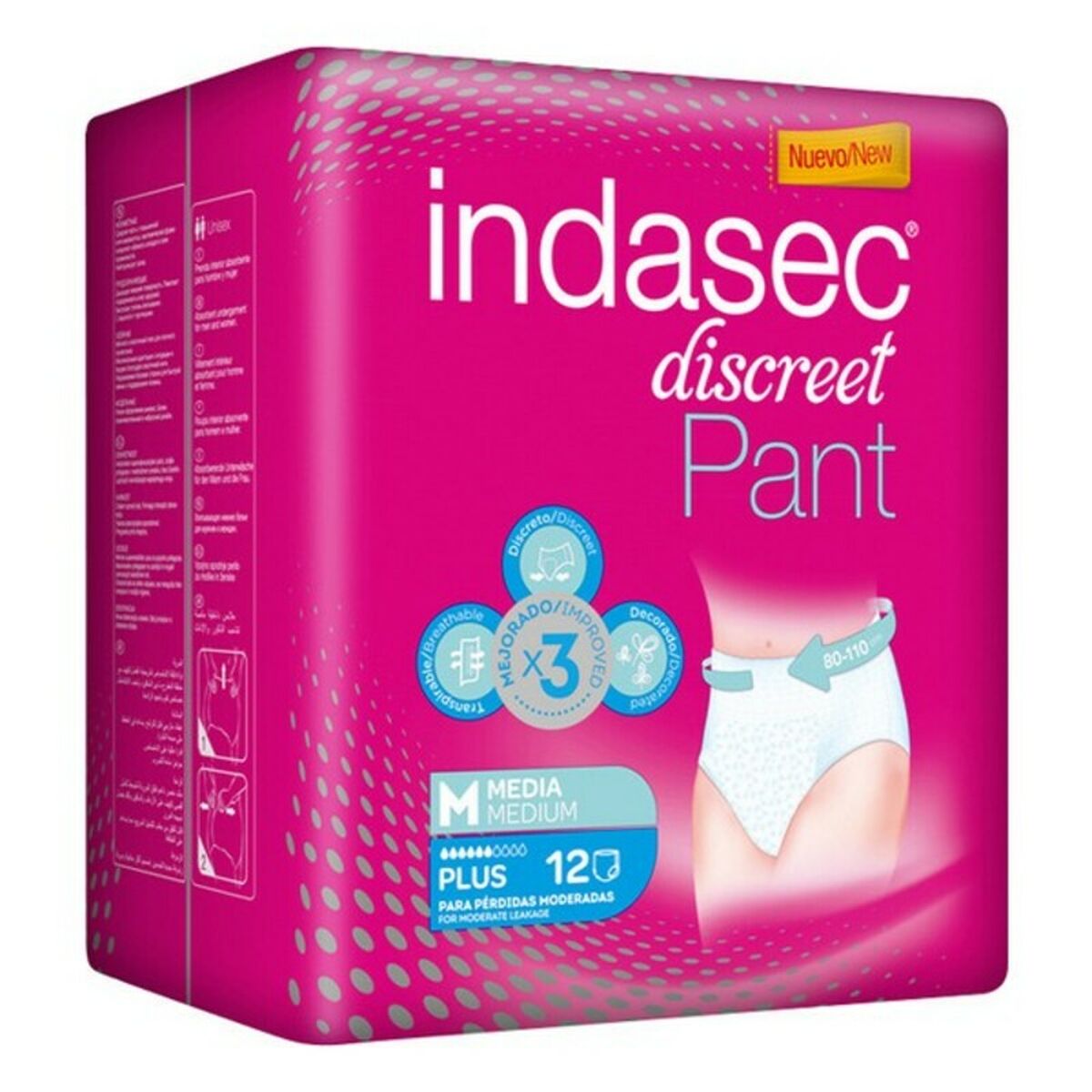 Inkontinens Blöjor Pant Plus Indasec Pant Plus (12 uds) 12 antal