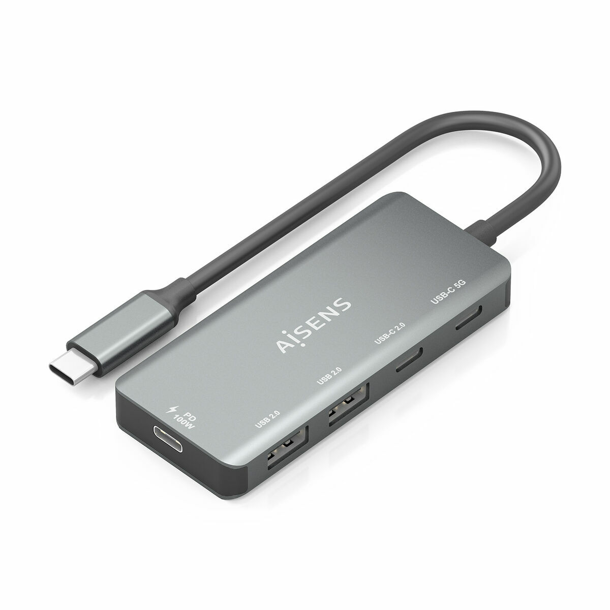 USB-HUB Aisens CPNT Grå 100 W 50 W