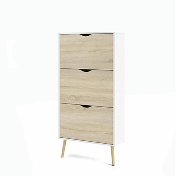 Skoställ Vit Trä Tölgy 70,2 x 23,9 x 138,9 cm